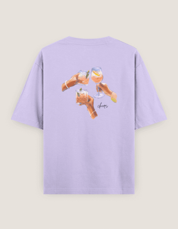 Cheers Lavender Oversized Classic T-Shirt - Image 3