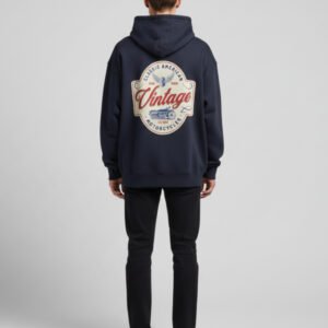 Classic American Motorcyles Navy Blue Oversized Hoodie