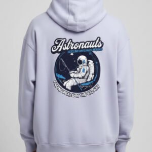 Astronauts Reeling Dreams Beyond Outer Space Lavender Oversized Hoodie