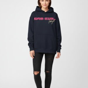 Bad Girl Navy Blue Oversized Hoodie