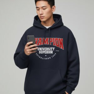 Champion Navy Blue Oversized Hoodie
