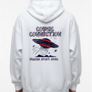 Cosmic Connection White Oversized Hoodie