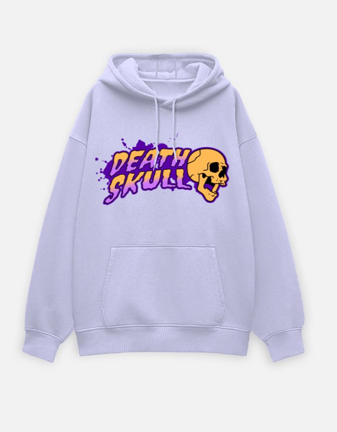 Death Skull Lavender Oversized Hoodie - Image 2