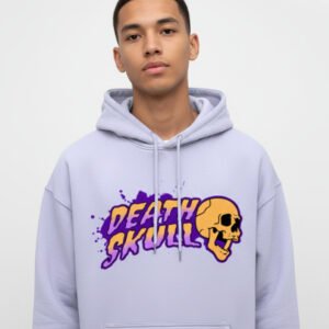 Death Skull Lavender Oversized Hoodie