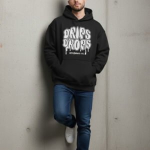 Drips and Drops Black Oversized Hoodie
