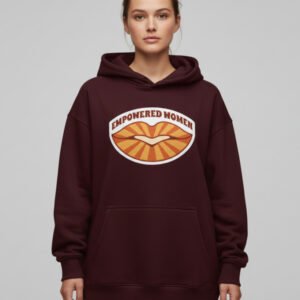 Empowered Women Maroon Oversized Hoodie
