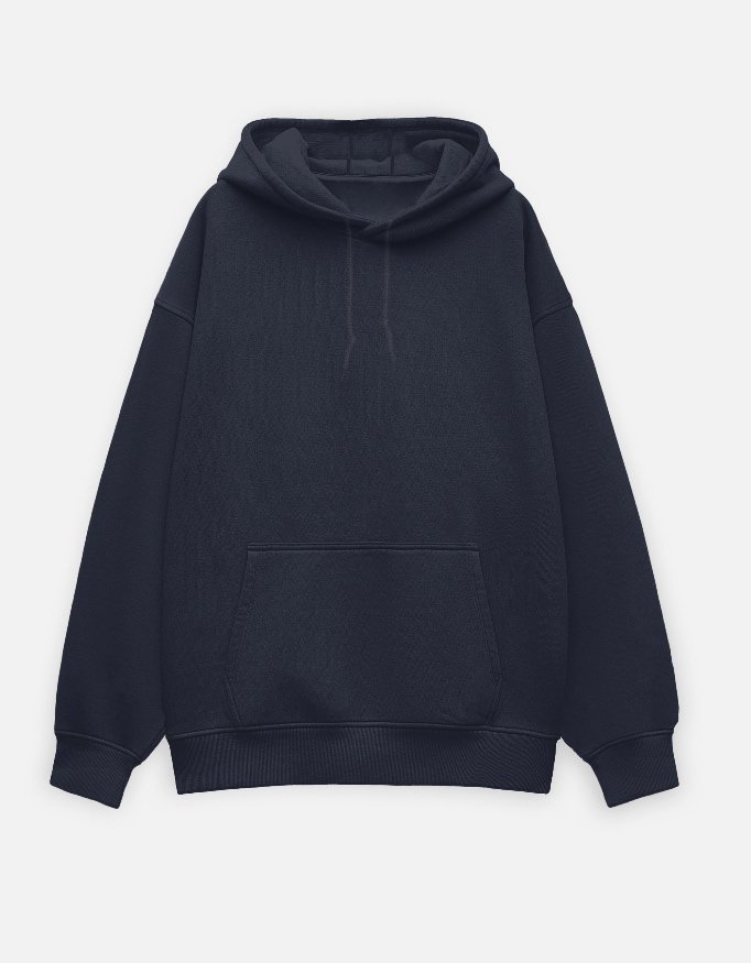 Explore Navy Blue Oversized Hoodie - Image 3