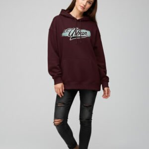 Girl Urban Maroon Oversized Hoodie