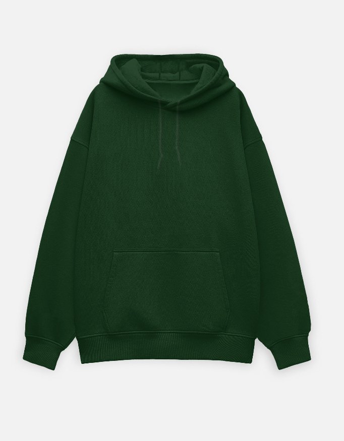 Girl motocross Bottle Green Oversized Hoodie - Image 3