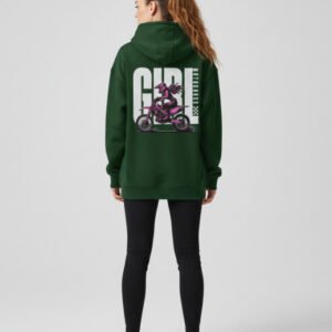Girl motocross Bottle Green Oversized Hoodie