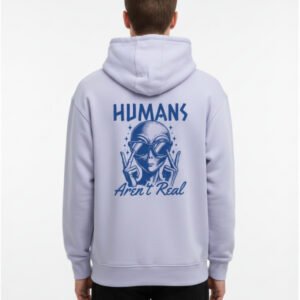 Humans aren't real Lavender Oversized Hoodie