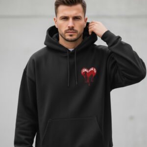 I Really Love You Black Oversized Hoodie