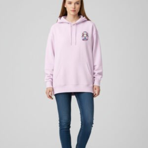 Listen up Light Baby Pink Oversized Hoodie