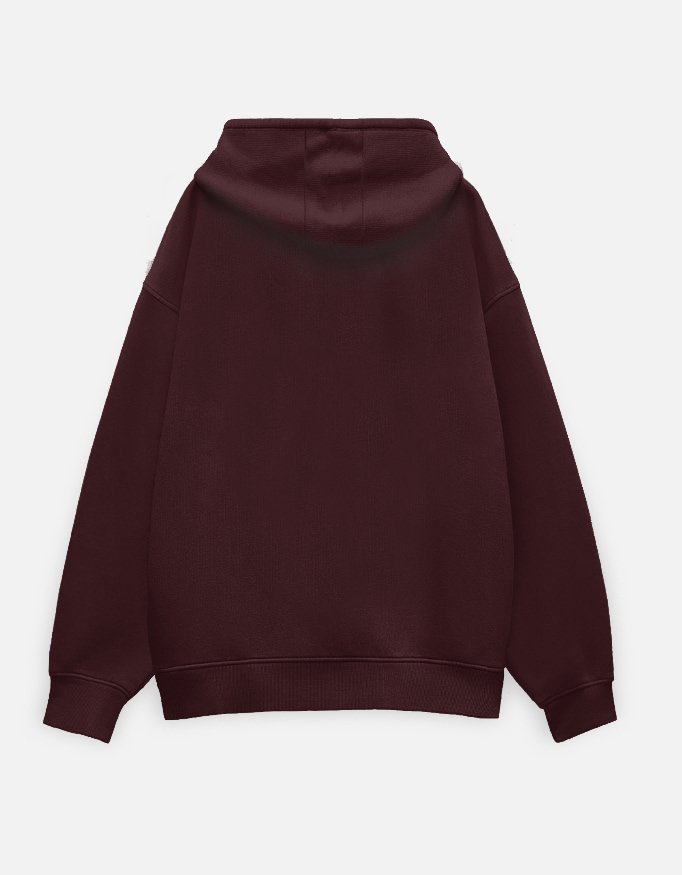Onyx Authentic Maroon Oversized Hoodie - Image 3