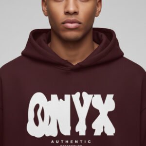 Onyx Authentic Maroon Oversized Hoodie