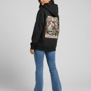 Rebel Roses Black Oversized Hoodie