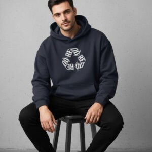 Redo Navy Blue Oversized Hoodie