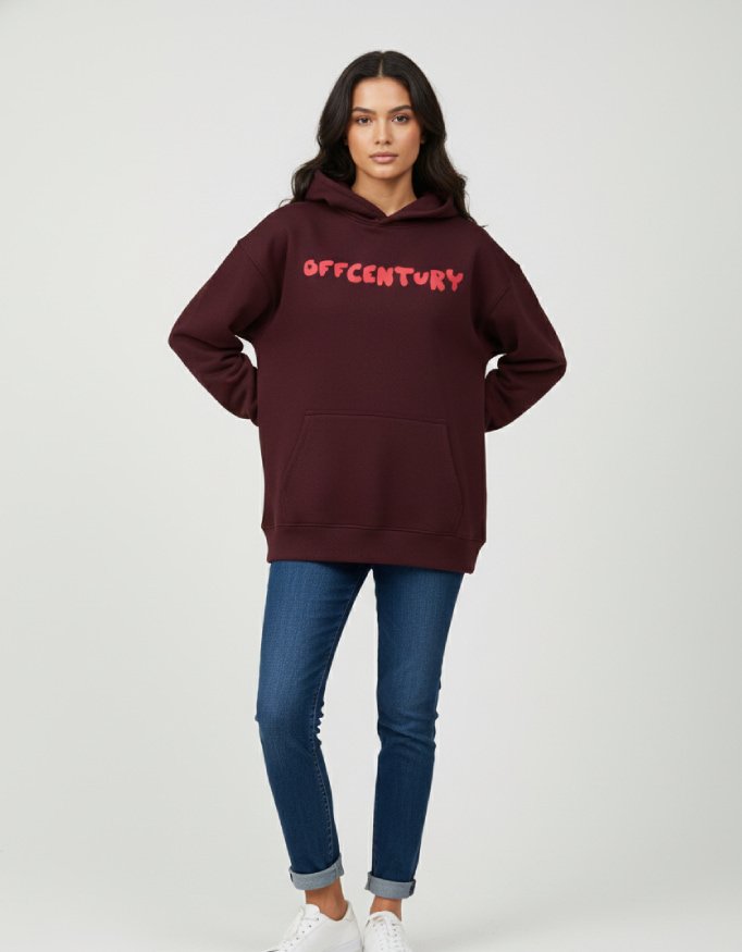 Vibrant Marron Oversized Hoodie